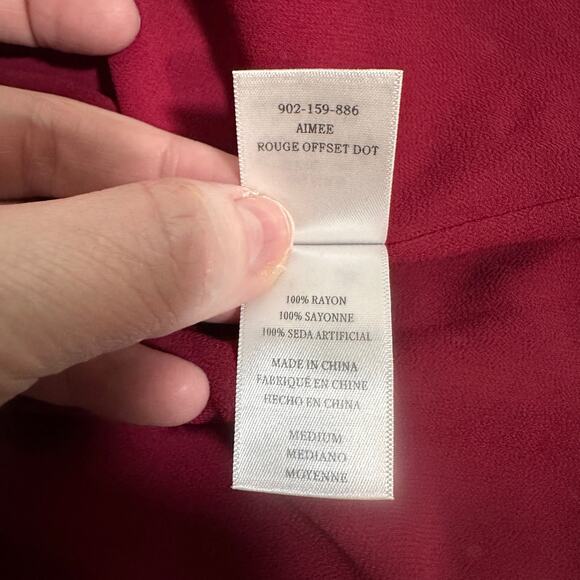 Rails Aimee Dress M | Rouge Offset Dot | Ruffle Hem | 100% Rayon | MSRP: $208 - Picture 9 of 11